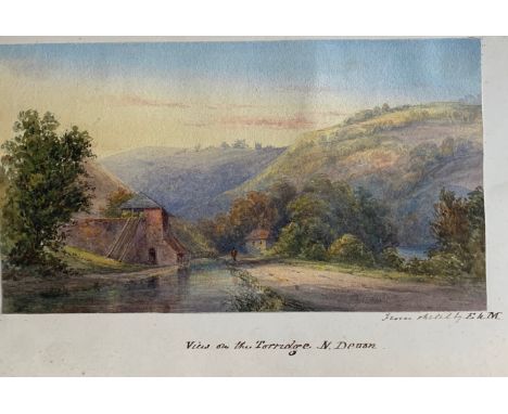 English School, early 20th Century View on the Torridge , N. Devon Watercolour on paper laid down on card Inscribed ' From Sk
