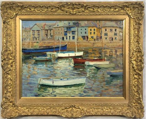 Walter GRAY (American, 20th Century) St Ives, Harbour Front Oil on board 28 x 37cm Provenance: With David Cross Gallery, Bris