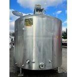 DCI 2,000 Gal. Jacketed Tank, S/N 91-D-48212-B with Vertical Wide Sweep Agitation, Jacketed