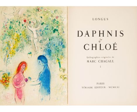 Chagall, Marc -Longus.Daphnis et Chloé. 2 Bände. Mit 42 (16 doppelblattgrossen) Original-Farblithographien von Marc Chagall.P