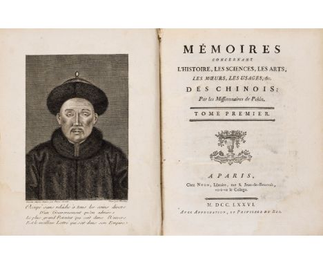 ASIEN - China -Amiot, Joseph Marie et al.Mémoires concernant l'histoire, les sciences, les arts, les mœurs, les usages [...] 
