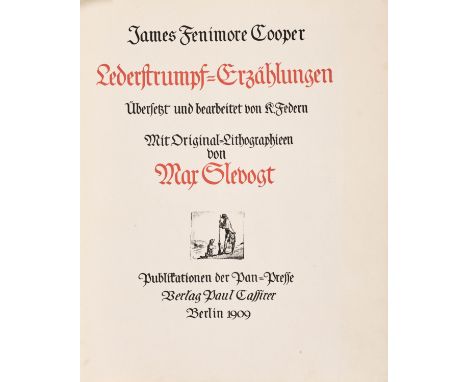 Slevogt, Max -Cooper, J. F.Lederstrumpf-Erzählungen übersetzt und bearbeitet von K. Federn. Mit Original-Lithographien von Ma