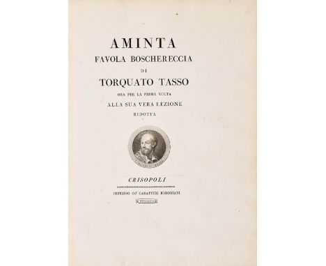 BODONI -Tasso, Torquato.Aminta. Favola boschereccia, ora per la prima volta alla sua vera lezione ridotta. Mit gestochener Po