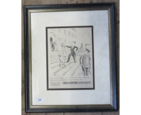 An H.M.Bateman print / cartoon for True Temper Steel golf clubs