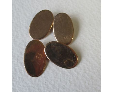 A pair of 9ct rose gold cufflinks, weight 4.1g
