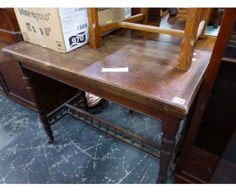 A LATE VICTORIAN AESTHETIC FOLD OVER CARD TABLE. H 91 W 74 D 45cms