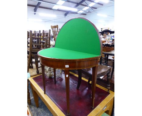 A REGENCY MAHOGANY FOLD OVER CARD TABLE