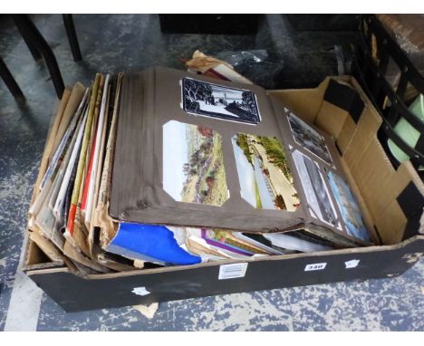 TWO VINTAGE POSTCARDS ALBUMS AND A QUANTITY OF EPHEMERA