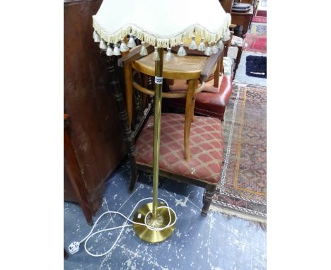 A SMALL BRASS STANDARD LAMP.