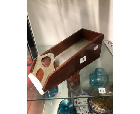 A JOST MAHOGANY AND ALUMINIUM CURFEW OR PLAYING CARD DISPENSER