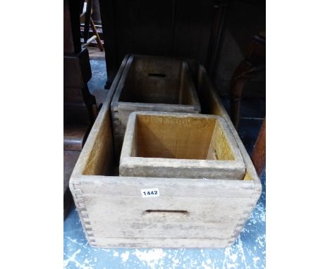 THREE VINTAGE WOODEN BOXES 