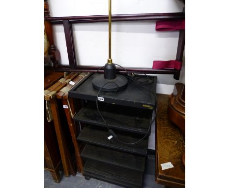 A TARGET AUDIO SEPARATES STAND AND A ADJUSTABLE STANDARD LAMP