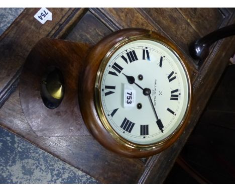 A SMALL DROP DIAL WALL CLOCK