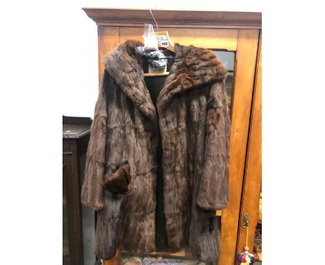 A VINTAGE FUR COAT BY SMITH AND SONS