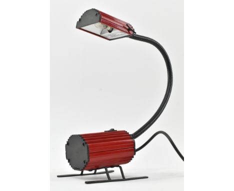 Ezzio Didone for Arteluce - Ciao Lamp - a vintage 1970s Italian table desk lamp. The lamp with squared ribbed design, featuri