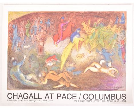 After Marc Chagall (French, 1887-1985) - Enlevement de Chole (Abduction of Chloe) - a vintage 20th century circa 1977 offset 