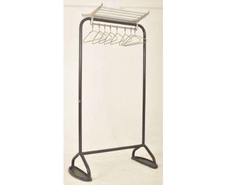 R. W. Bamforth &amp; Co. Ltd - a retro mid 20th century 1960s chrome and painted metal hallway freestanding double clothes ra