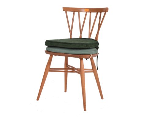 Lucian Ercolani for Ercol - Model 376 - a retro 1960s blonde beech and elm ' Candlestick ' lattice backed spindle dining / de