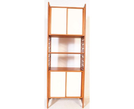 Ladderax - a retro mid century three tier single bay Ladderax modular system by Staple and Co. Solid teak vertical supports t