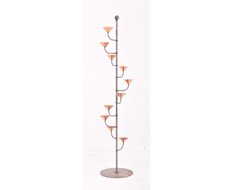 A vintage mid 20th century circa 1960s copper &amp; metal floor standing candelabra / candle stick holder. The candle holder 