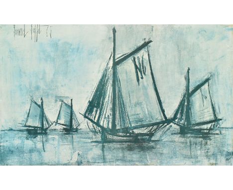 After Bernard Buffet (French, 1928-1999) - a mid 20th century Athena reproduction print on board. The print in blue tones dep