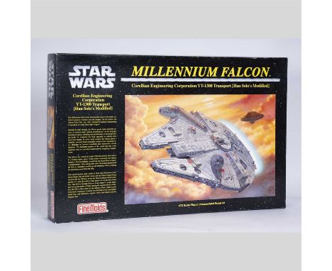 A Finemolds 1/72nd scale No. SW-6 Star Wars Millennium Falcon Corellian Engineering Corporation YT-1300 Transport (Han Solo's