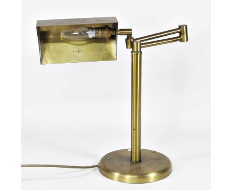 A brass adjustable desk lamp, 37cm high