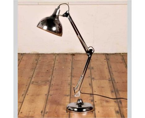 A modern chrome plated anglepoise desk lamp, 71cm high overall