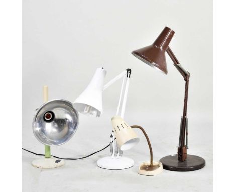 An anglepoise table lamp, 87cm high, together with three others (4)Overall condition is chipped and dirty. These are not curr