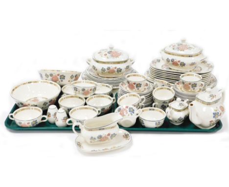 A Staffordshire Dynasty Collection Orient Myott dinner service, to include two large meat plates, eight serving plates, two s