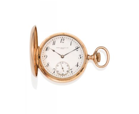 PATEK PHILIPPETaschenuhr. Herkunft: Schweiz, Genf. Werk: Handaufzug. Gehäuse/Armband: 585/- Rotgold, Email-Zffbl. weiß, Indiz