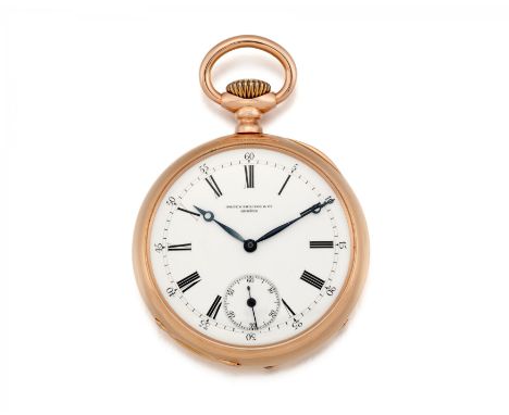 PATEK PHILIPPETaschenuhr. Herkunft: Schweiz, Genf. Datierung: 1885. Werk: Handaufzug. Gehäuse/Armband: 585/- Rotgold, Email-Z