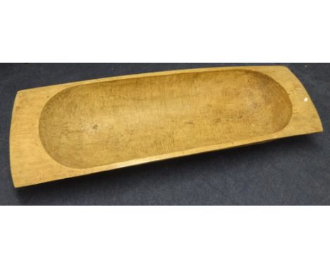 An old carved wood trough or dough bin, 110 cm long.