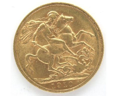 1910 full sovereign of George V.  P&amp;P Group 1 (£14+VAT for the first lot and £1+VAT for subsequent lots) 