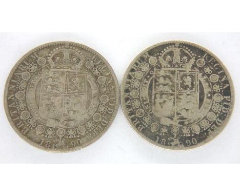 Two 1890 half crowns of Queen Victoria. P&amp;P Group 1 (£14+VAT for the first lot and £1+VAT for subsequent lots) 