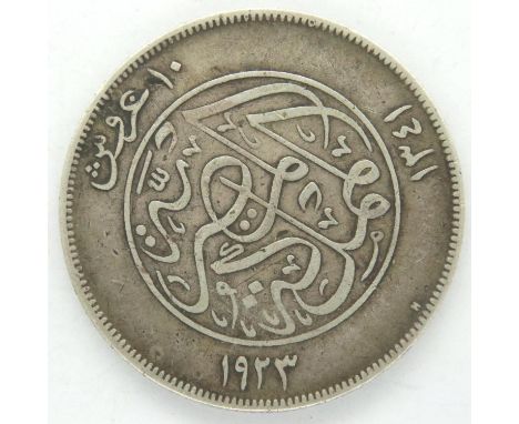 1923 Egyptian silver twenty piastre. P&amp;P Group 1 (£14+VAT for the first lot and £1+VAT for subsequent lots) 