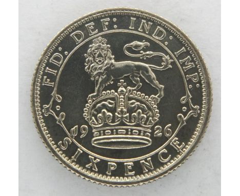 1926 silver sixpence of George V, EF grade. P&amp;P Group 1 (£14+VAT for the first lot and £1+VAT for subsequent lots) 