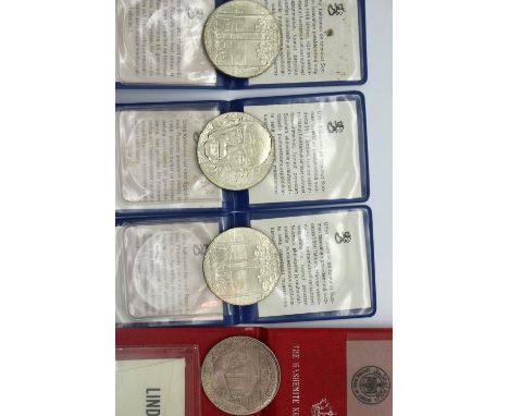 King of Jordan proof 1.2 dinar and three Finnish silver proof tokens. P&amp;P Group 1 (£14+VAT for the first lot and £1+VAT f