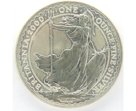 Silver bullion 2000 Britannia two pounds. P&amp;P Group 1 (£14+VAT for the first lot and £1+VAT for subsequent lots) 