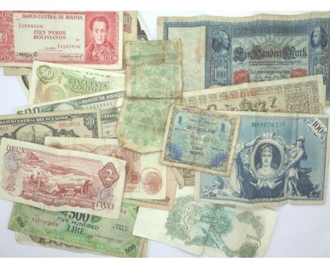 Mixed banknotes including German. P&amp;P Group 1 (£14+VAT for the first lot and £1+VAT for subsequent lots) 