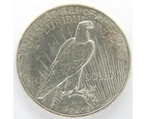 1923 USA silver Peace dollar. P&amp;P Group 1 (£14+VAT for the first lot and £1+VAT for subsequent lots) 