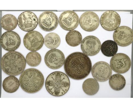 Mixed UK silver coins (22). P&amp;P Group 1 (£14+VAT for the first lot and £1+VAT for subsequent lots) 