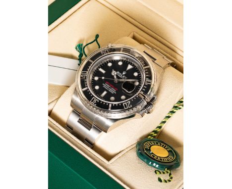 A GENTLEMAN'S STAINLESS STEEL ROLEX OYSTER PERPETUAL DATE SEA DWELLER "SINGLE RED" BRACELET WATCHDATED 2017, REF. 126600 UNWO