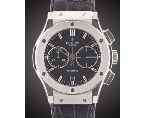 A GENTLEMAN'S TITANIUM HUBLOT CLASSIC FUSION CHRONOGRAPH WRIST WATCHDATED 2016, REF. 521.NX.1170.LR WITH ORIGINAL BOX, GUARAN