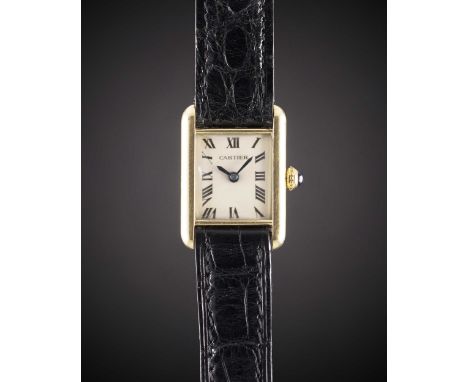 A RARE LADIES 18K SOLID GOLD CARTIER LONDON TANK "LC" WRIST WATCHCIRCA 1975, WITH LONDON HALLMARKSMovement: Manual wind, sign