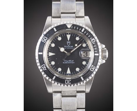 A GENTLEMAN'S STAINLESS STEEL ROLEX TUDOR PRINCE OYSTERDATE "LOLLIPOP" SUBMARINER BRACELET WATCHCIRCA 1984, REF. 76100 WITH M