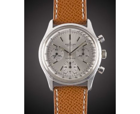 A GENTLEMAN'S STAINLESS STEEL BREITLING TOP TIME CHRONOGRAPH WRIST WATCHCIRCA 1964, REF. 810 "MARK 1.1" WITH SILVER DIALMovem