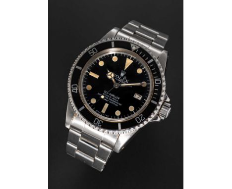 A GENTLEMAN'S STAINLESS STEEL ROLEX OYSTER PERPETUAL SEA DWELLER BRACELET WATCHCIRCA 1979, REF. 1665 "GREAT WHITE" WITH MK1 M