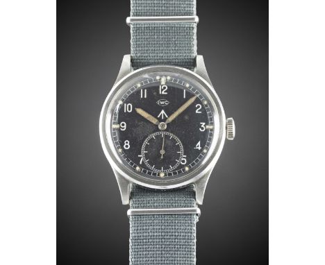 A GENTLEMAN'S STAINLESS STEEL BRITISH MILITARY IWC MARK 10 W.W.W. WRIST WATCHCIRCA 1940s, PART OF THE "DIRTY DOZEN"Movement: 