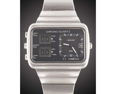 A GENTLEMAN'S STAINLESS STEEL OMEGA SEAMASTER MONTREAL "SCOREBOARD" CHRONO-QUARTZ BRACELET WATCHCIRCA 1976, PRODUCED FOR THE 